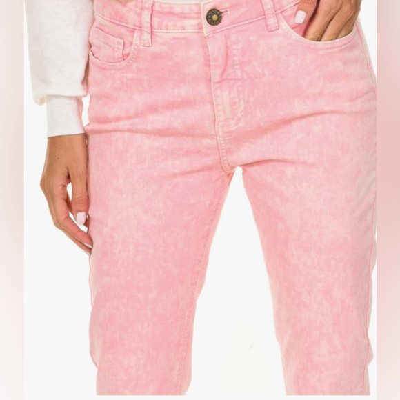 DESIGUAL pink cropped jeans size EU40/US8 Waist is - Picture 7 of 16